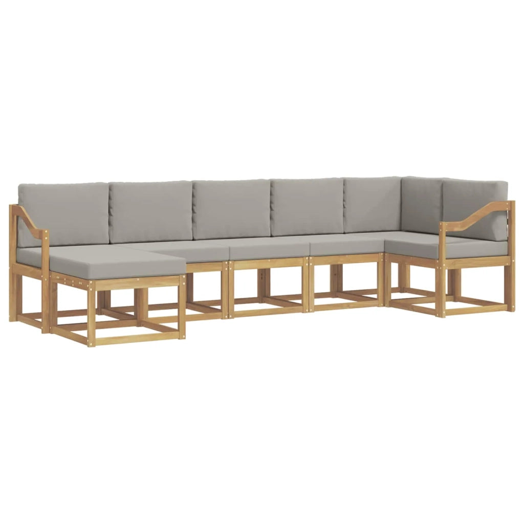 Set di divani da esterno 7 pcs Bianco e Grigio Chiaro 3387960