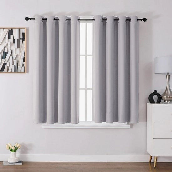 Set di tende di oscuramento a thermogordino da 2 pezzi - Ondorato - Tenda con anelli di fissaggio - H 137 x B 117 cm - Attenzione alla sicurezza