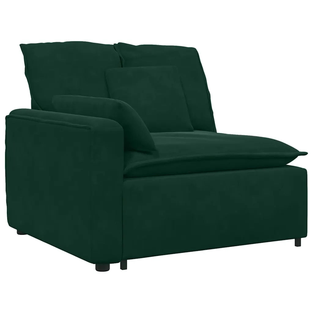 Divano Modulare con Cuscini Verde Scuro