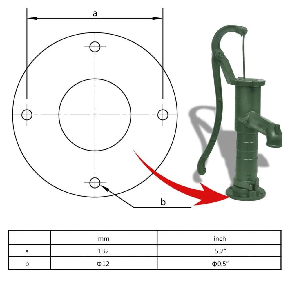 Hand Pump With Stand, Cast Iron