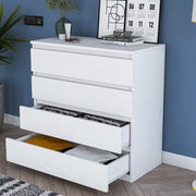 Gorle, Cassettiera 4 Cassetti, 80x47x98h cm Bianco