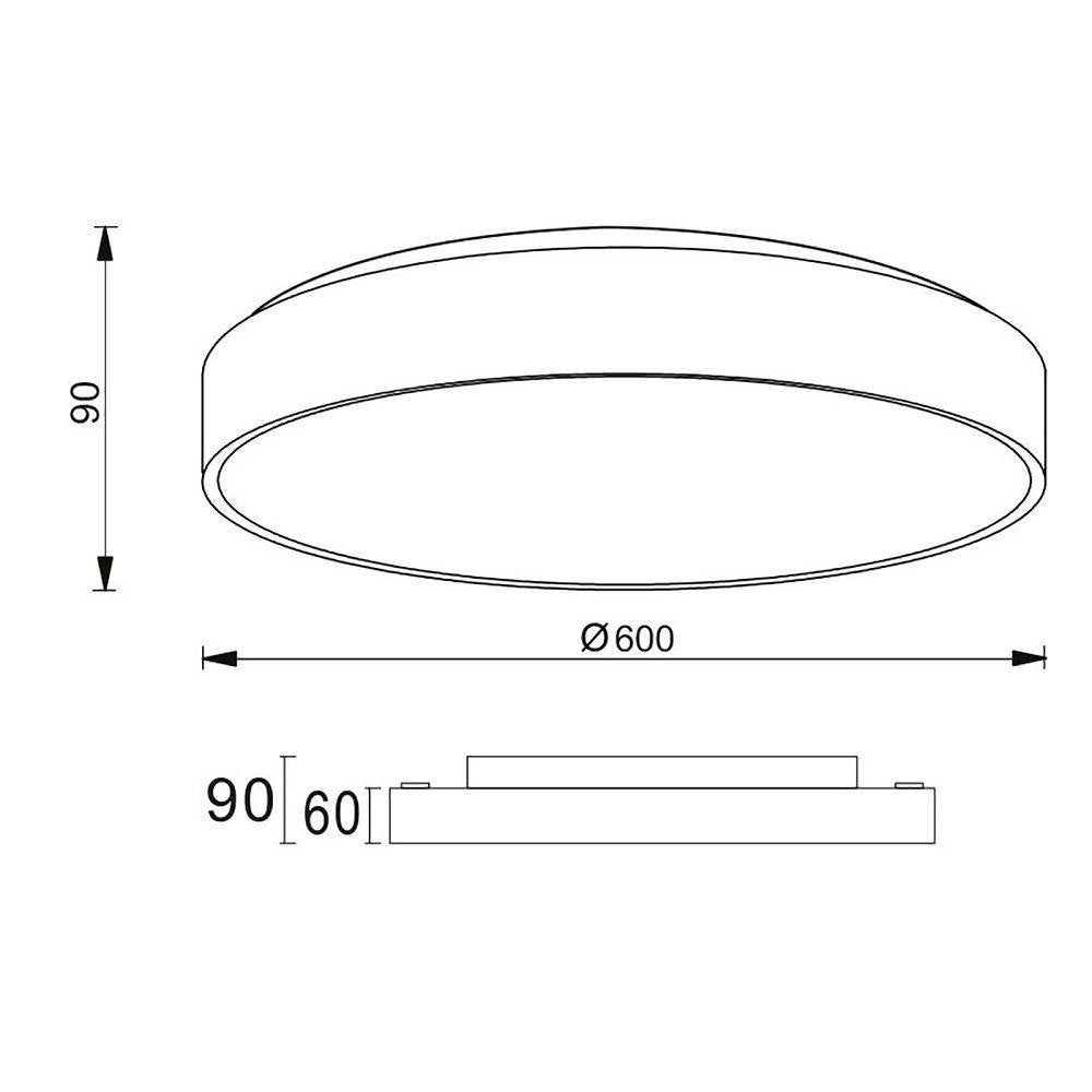 Trade Shop - Plafoniera Moderna Tonda Led 65w Cct 3000k 4000k Lampada Soffitto Muro Luce 60cm -