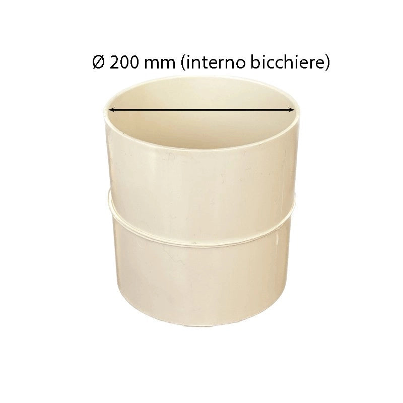 Manicotto femmina-femmina in pvc : Colore - Avorio, Diametro - 200