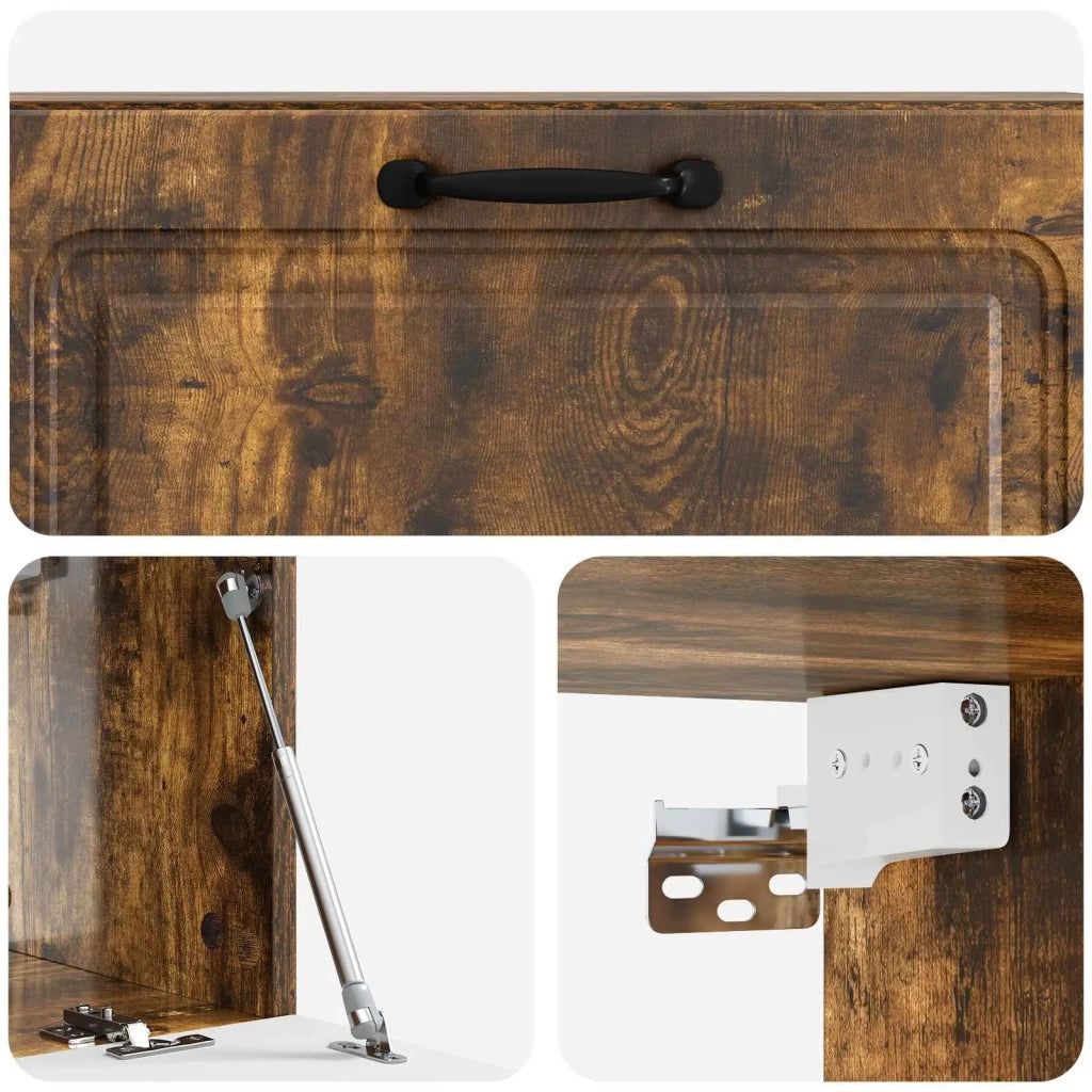 Mobile Porta TV da Muro Rovere Fumo 98 x 31 x 30 cm 899410