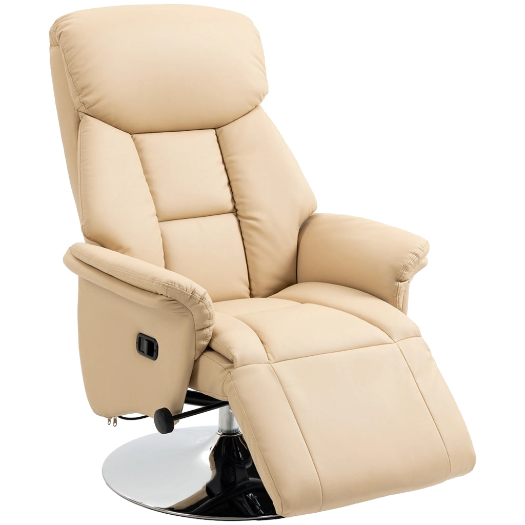 Poltrona Relax Massaggiante Reclinabile ¨C Zephmum ¨C Beige Similpelle 78x80x109