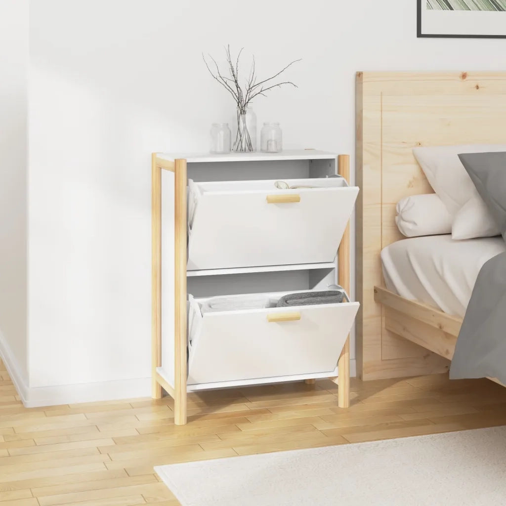 Scarpiera Bianca 57,5x33x80 cm in Legno Multistrato 345684