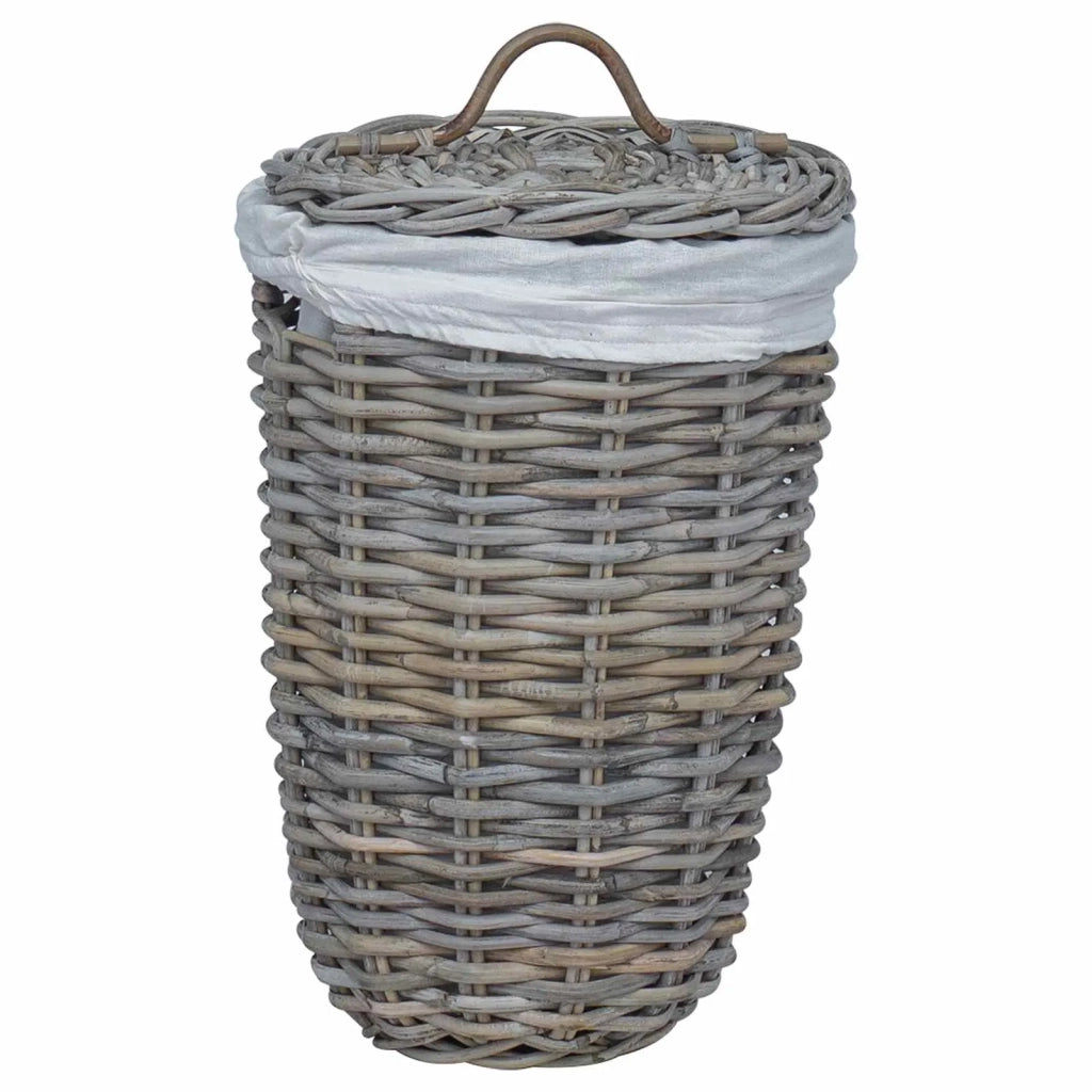 Cesto per la biancheria con coperchio 2 pcs Grigio Kubu 42020973