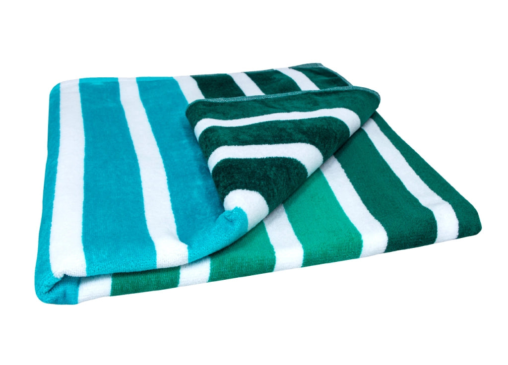 Telo Mare Jacquard Spugna Asciugamano Spiaggia Disegno Babilonia - Telo Mare - Verde