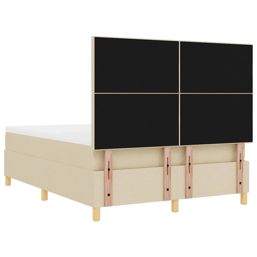 Letto a Sorgente LED con materasso Crema 140 x 200 cm Tessuto 3343108