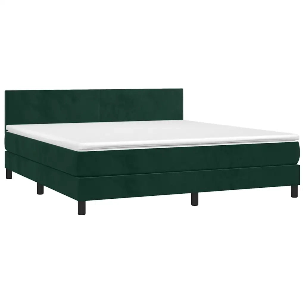 Giroletto a Molle con Materasso Verde Scuro 180x200 cm Vellutocod mxl 99642