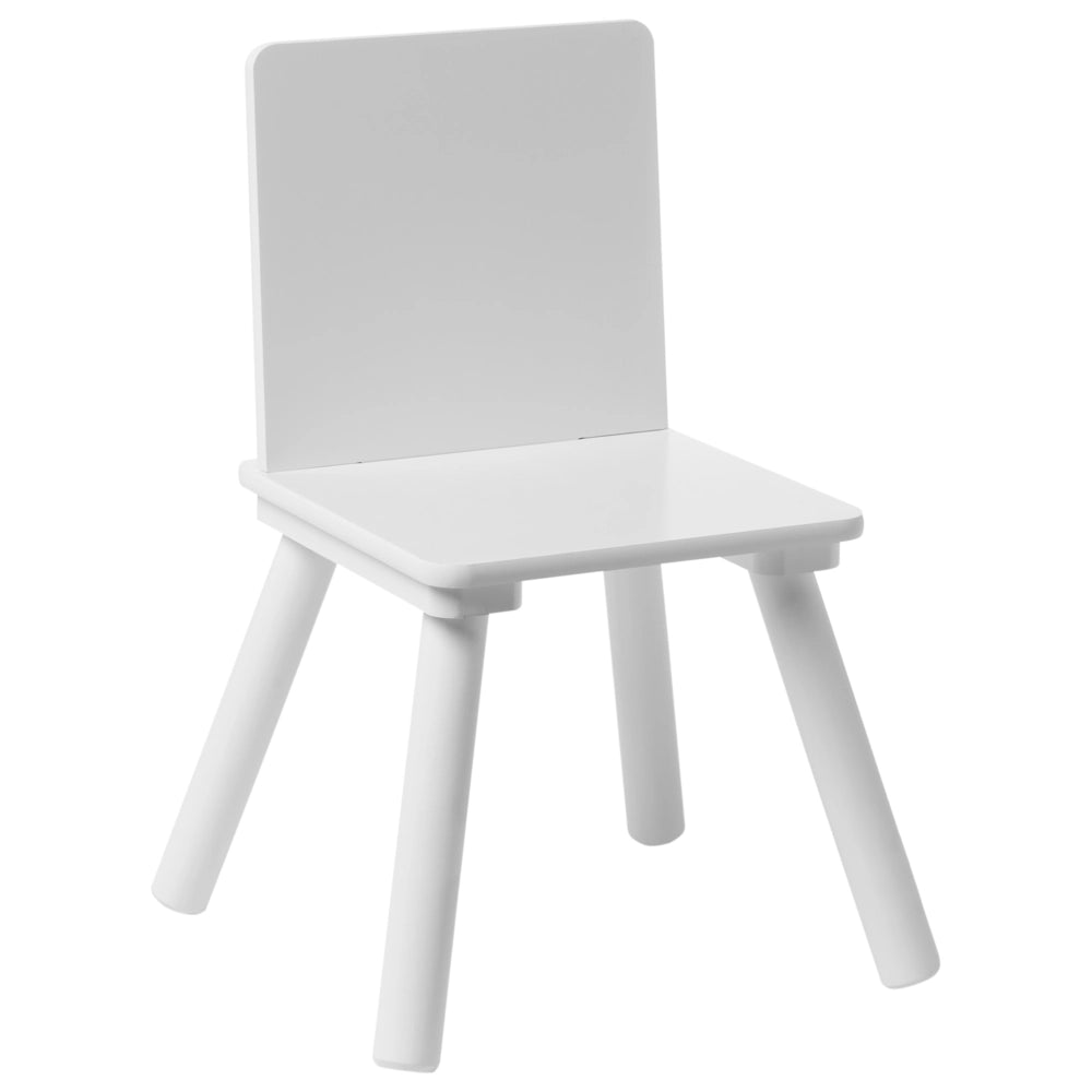 Set tavolo e sedie per bambini in MDF bianco con gambe in legno di pino Rotolo di carta aggiuntivo Copertura Stile scandinavo