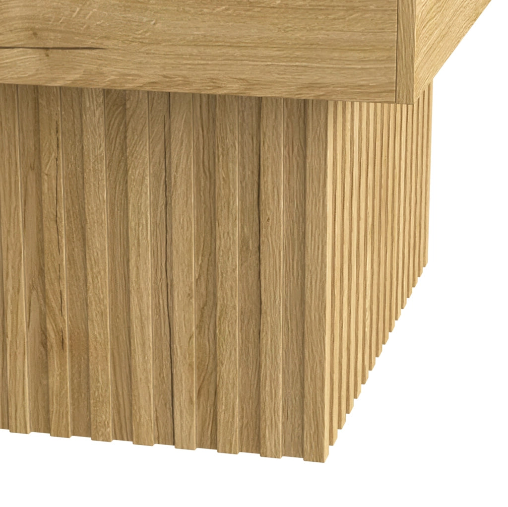 Tavolino da caffè in MDF e truciolare 79x79x46 cm; colore naturale