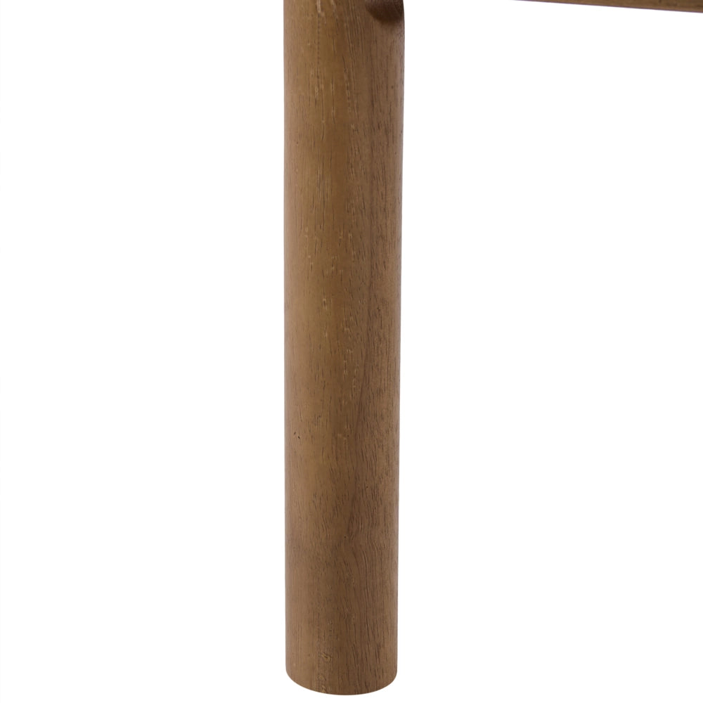 Poltrona in tessuto beige con struttura in legno, stile Mid-Century Modern