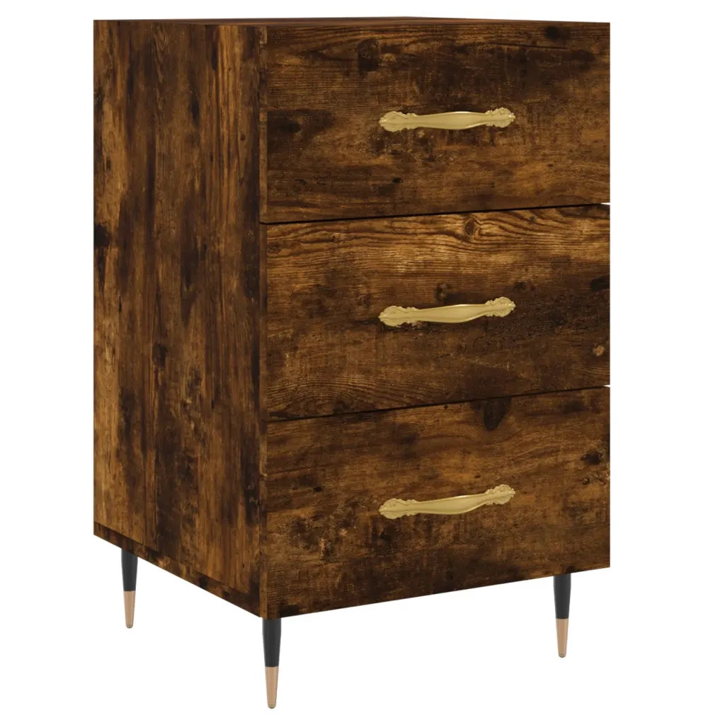 Comodino | Armadio da Notte | Mobiletto da notte Rovere Fumo 40x40x66 cm in Legno Multistrato