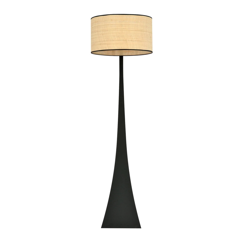 Piantana Contemporaneo Indra Acciaio Nero Marrone 1 Luce E27 Ip20