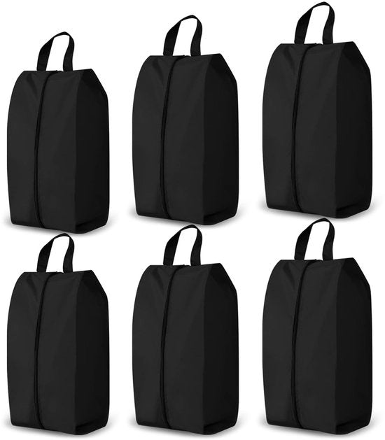 Set di conservazione per scarpe da 6 - Tasca impermeabile per scarpe - Accessorio da viaggio portatile - Ideale per scarpe da ballo - Dimensioni 42x24x18 cm - Nero Nylon