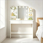 TOELETTA con specchio LED 40x90x135 cm Bianca
