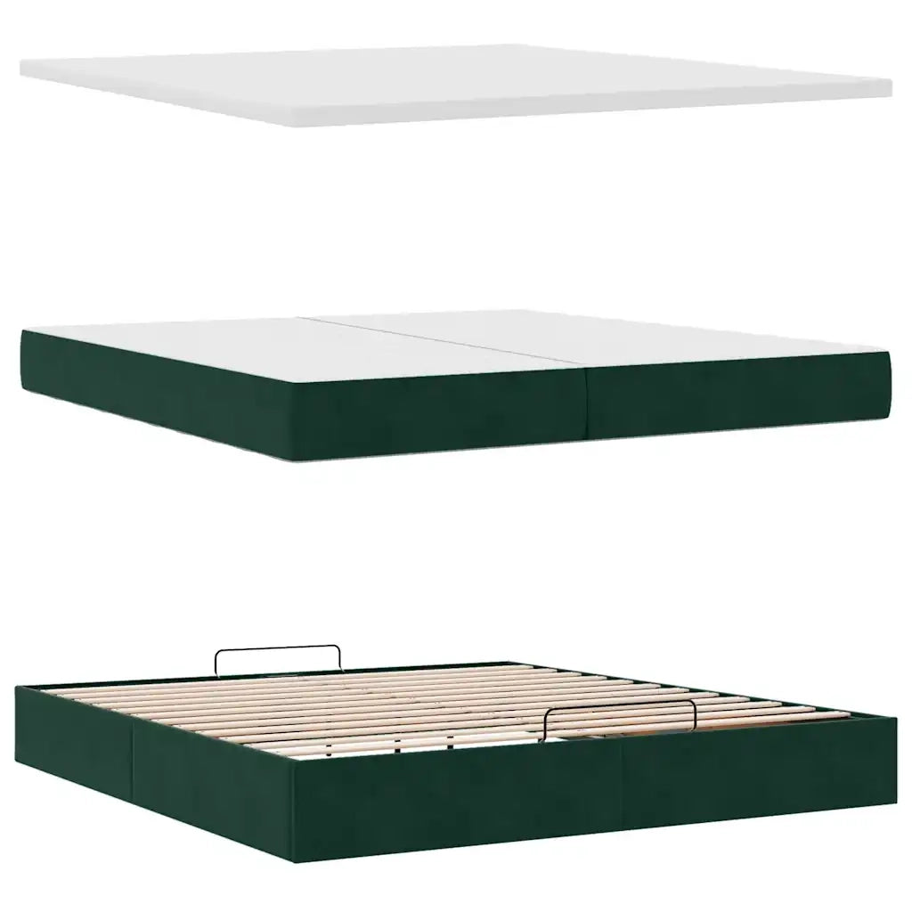 vidaXL Struttura Letto Pouf con Materassi 200x200 cm Velluto