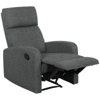Poltrona Moderna con Reclinazione Manuale 145° max Rivestita in Ciniglia Grigia, 69x91x101 cm