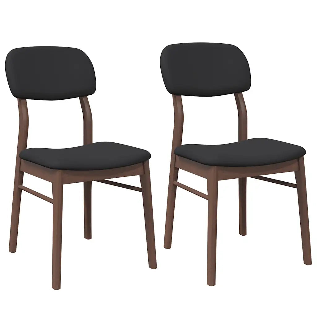 Sedie da Pranzo con Cuscini 2pz Marrone Legno Massello di Hevea