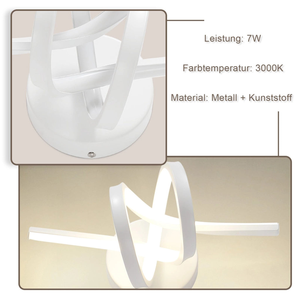 ZMH Applique LED da parete per interni da 7W bianco 3000K per scale soggiorno
