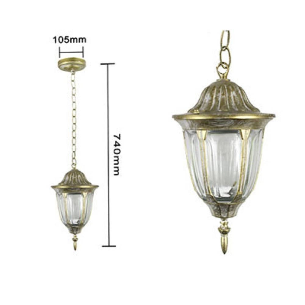 Trade Shop - Lanterna Sospesa Da Soffitto Lampada Giardino Retrò Per Esterno Con Catena - Oro