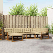 Set di divani da esterno con cuscino 6 pcs Naturale e Beige