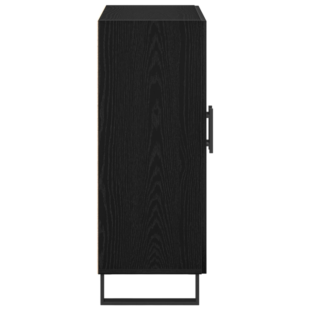 Credenza Nero Rovere 69,5x34x90 cm Legno ingegnerizzato