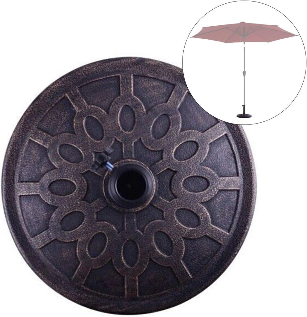 Base Ombrellone da Giardino, Base per Ombrellone da Esterno, Piedistallo Ombrellone da Giardino, φ44,5 x 33 cm, Adatto per Palo Ombrellone φ38mm o φ48mm (Bronzo (modello2))