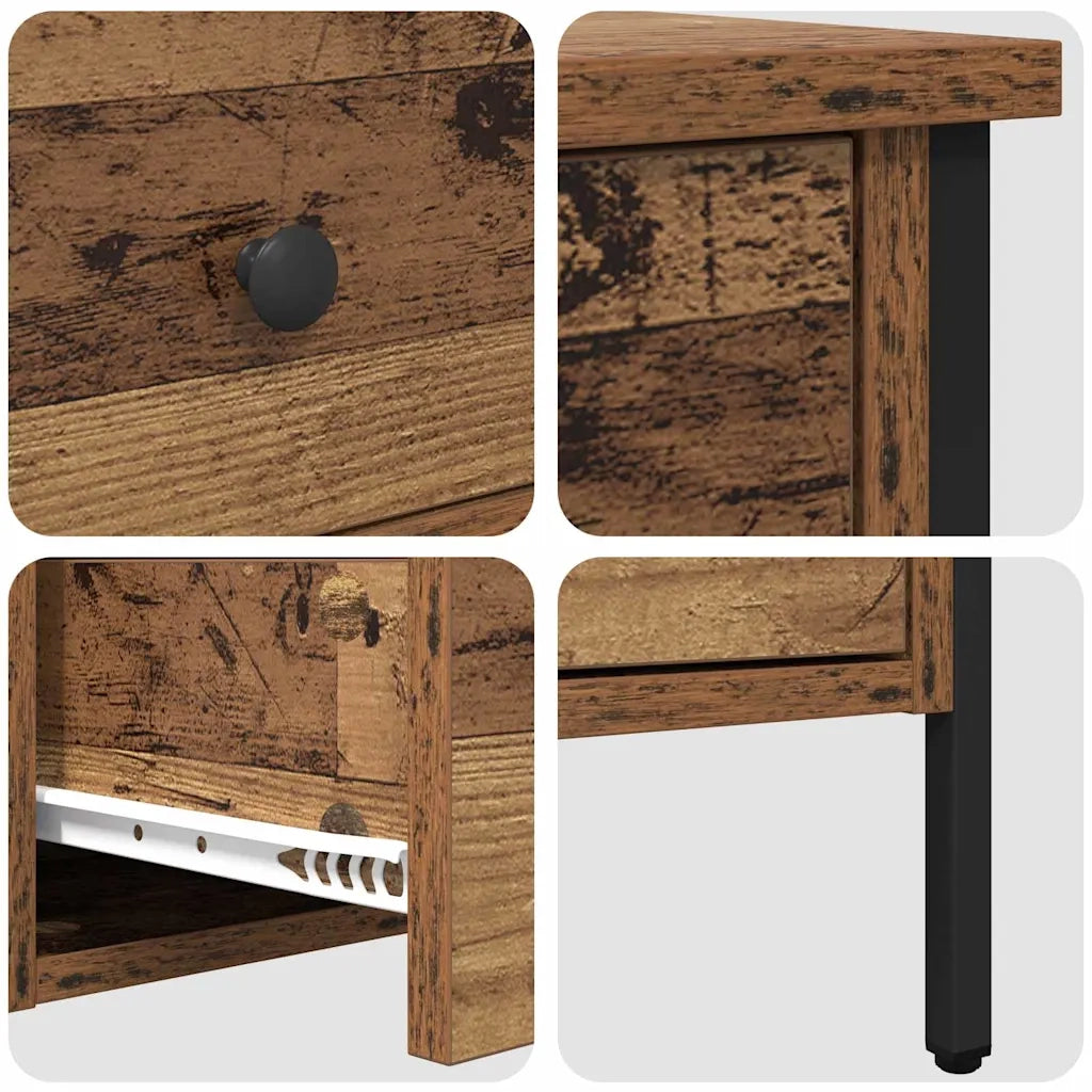 Comodino con cassetto-Tavolino da notte Legno vecchio 40 x 42 x 50 cm