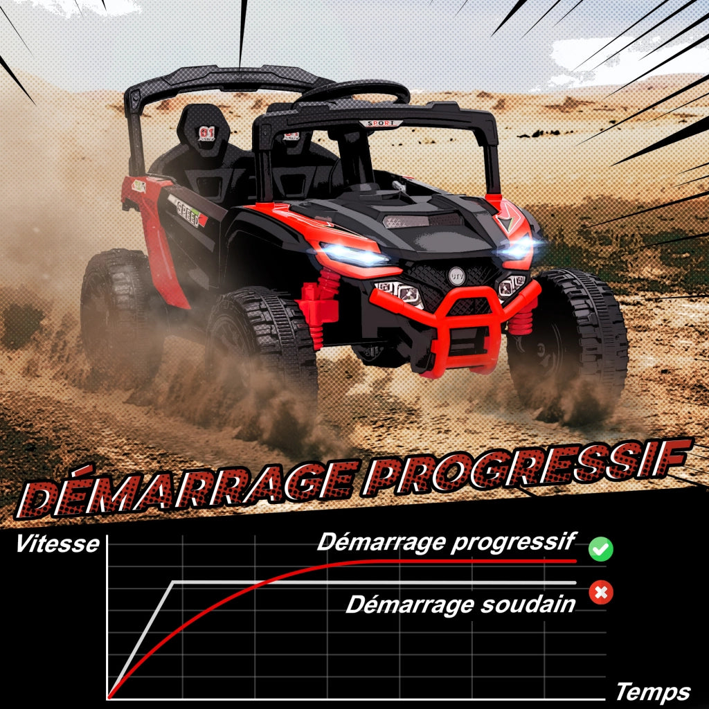 Auto elettrica per bambini ¨C Xylo ¨C Rosso, con telecomando, LED, musica, 12V