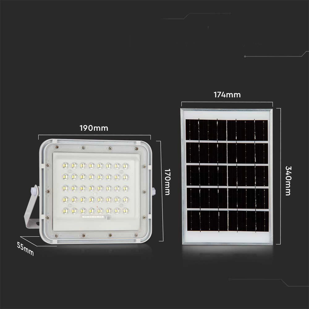 V-TAC Faro LED Solare 10W 4000K 800lm IP65 Telecomando