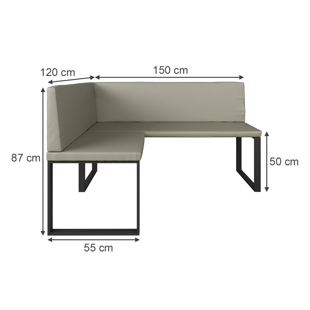 Vicco panca ad angolo Cachemire 120 x 150 cm