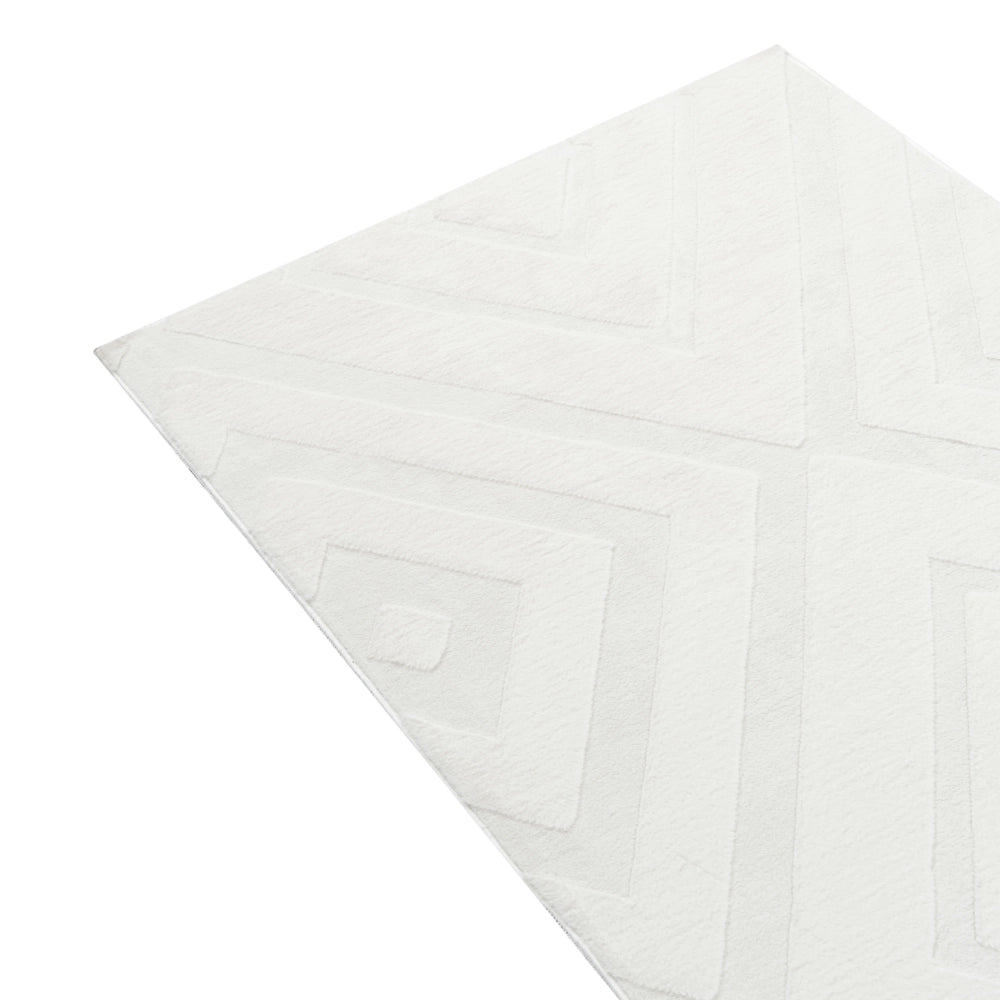 Tappeto in tessuto bianco sporco 80 x 300 cm jacquard forma rettangolare tappeto decorativo