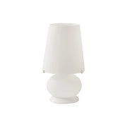 Lampada da Tavolo JUDY 20cm in Vetro Satinato e Metallo Bianco, Doppia Accensione E14, Design Elegante per Interni IP20 - Rossini Group