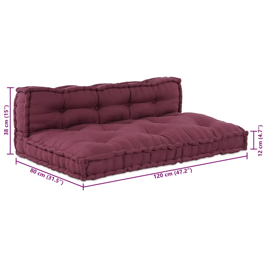 Cuscino per Divano Pallet 2 pz | Cuscini per sedie Bordeaux 120 x 80 x 38 cm