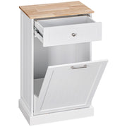 Credenza da Cucina 51x33,5x90 cm con Supporto per Bidoni della Spazzatura da 38 Litri in MDF Bianco