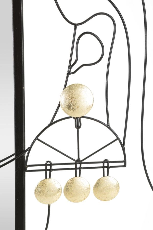 Specchio da muro Eleonor - Eleganza e Stile in Metallo Nero 64,8x3,8x85 cm