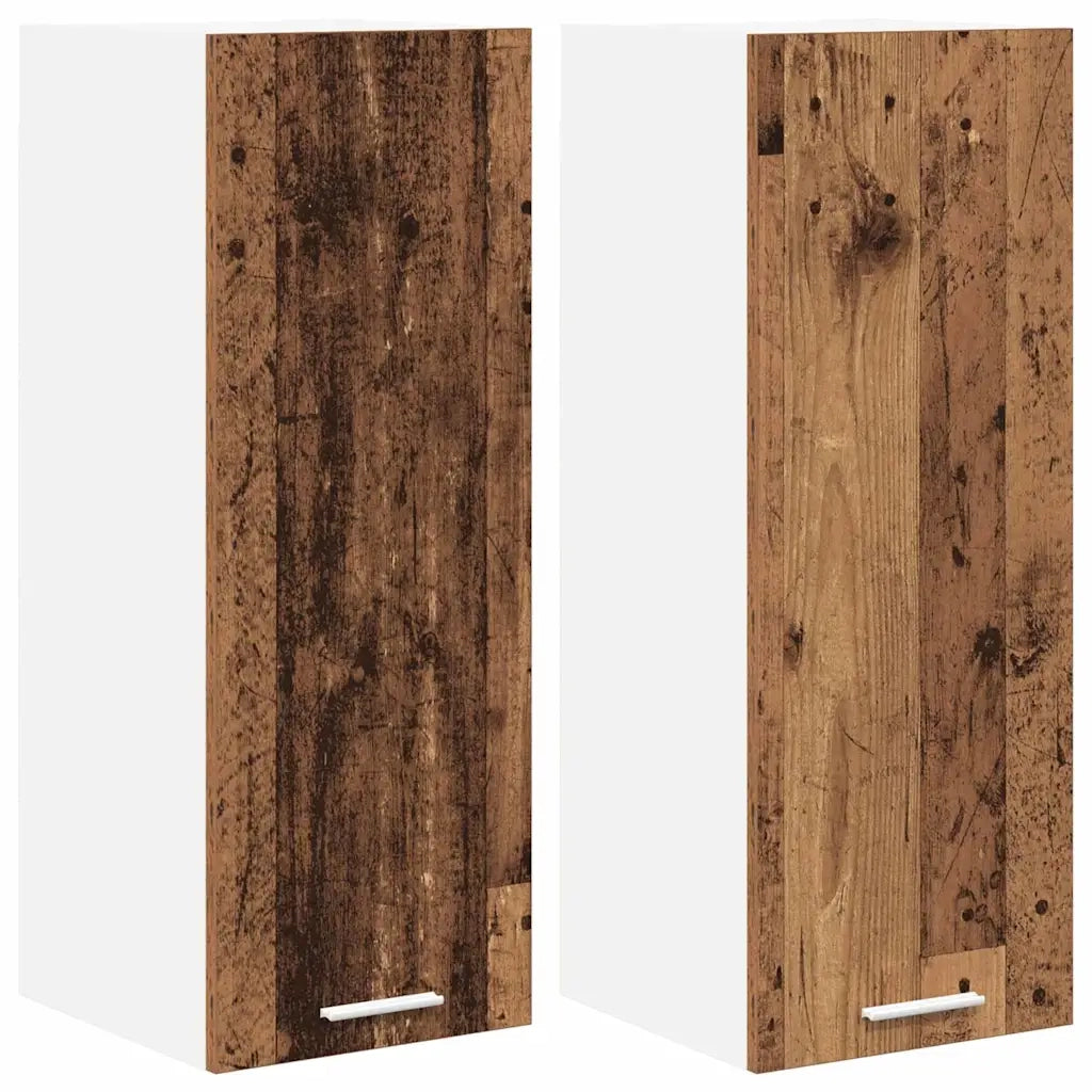 Armadio pensile 2 pcs Legno Antico e Bianco 30 x 31 x 80 cm 884255