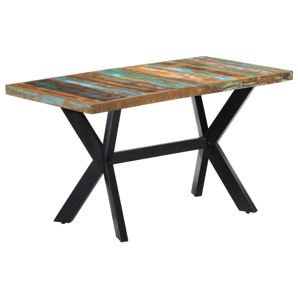 Tavolo da Pranzo 140x70x75 cm in Legno Massello di Recupero 247439