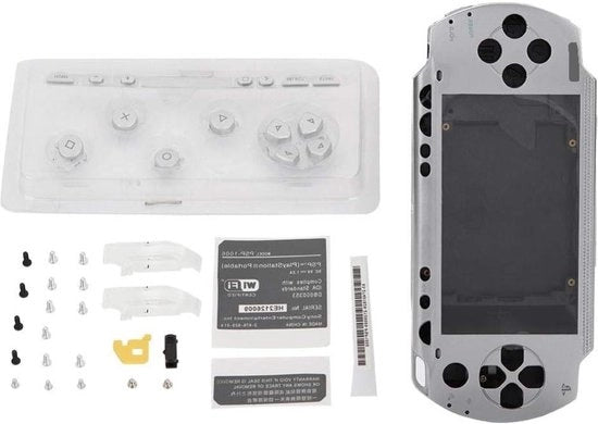 Kit di Abitacolo con Pulsanti per PSP 1000 Scocca di Ricambio - Argento.
