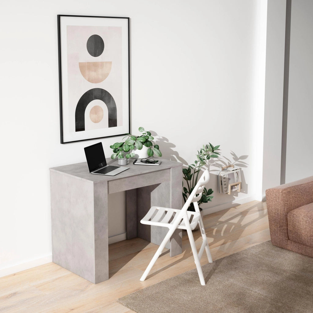 Consolle allungabile, 180x90x77cm, Per 8 persone, Tavolo da pranzo, grigio cemento RF2625
