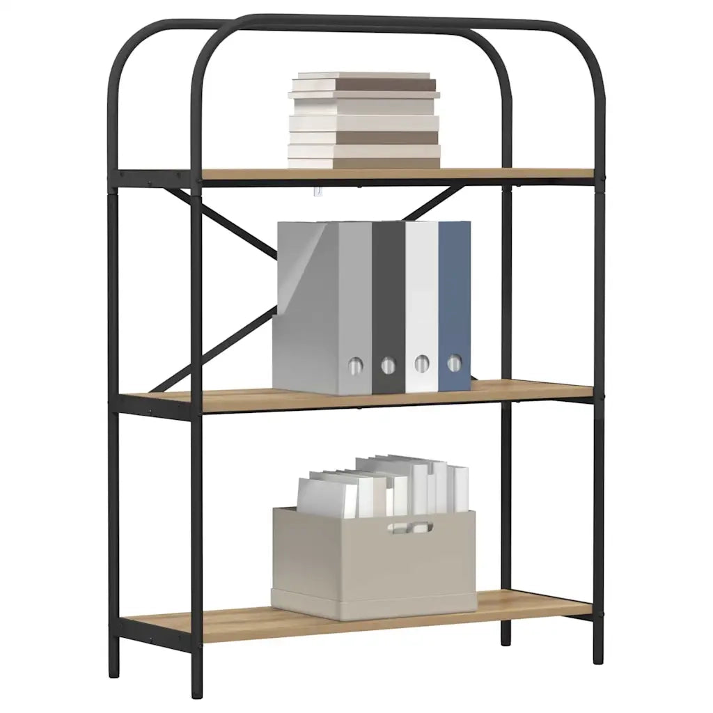 Libreria-Scaffale per Libri-Mobile di Stoccaggio Rovere artigianale 80 x 30 x 109 cm Legno multistrato 443716