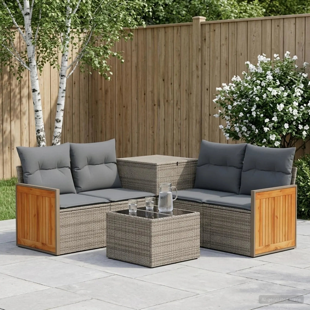 Set di divani 6 pz Grigio e Grigio Scuro 3447712