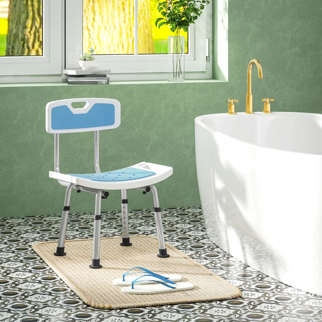Sgabello Doccia Regolabile Antiscivolo ¨C zephmum ¨C Bianco