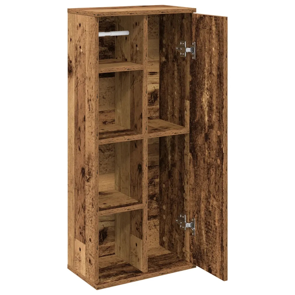 vidaXL Mobile da Bagno con Portarotolo Legno Antico 39x22x90 cm