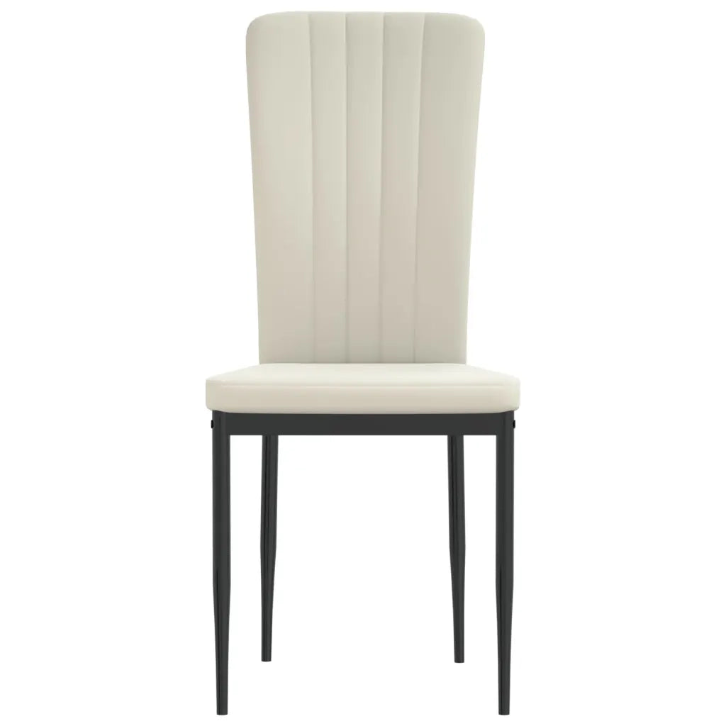 Sedie da Pranzo 4 pz Crema in Velluto 326113