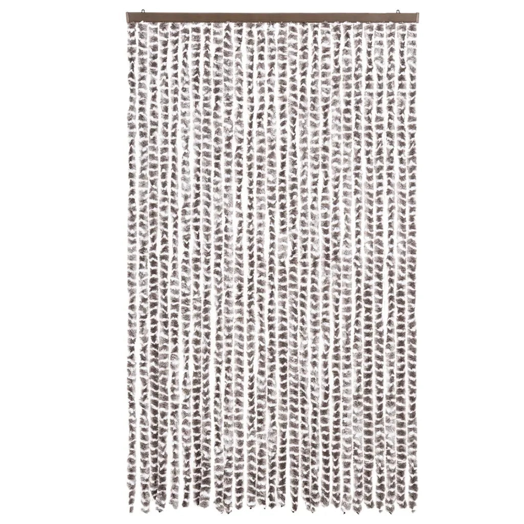 Tenda Antimosche-Zanzariera Tortora e Bianca 118x220 cm in Ciniglia