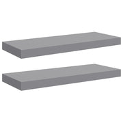 2 pz Scaffali a Parete | Ripiano a parete | Mensole a Parete Grigi 60x23,5x3,8 cm in MDF