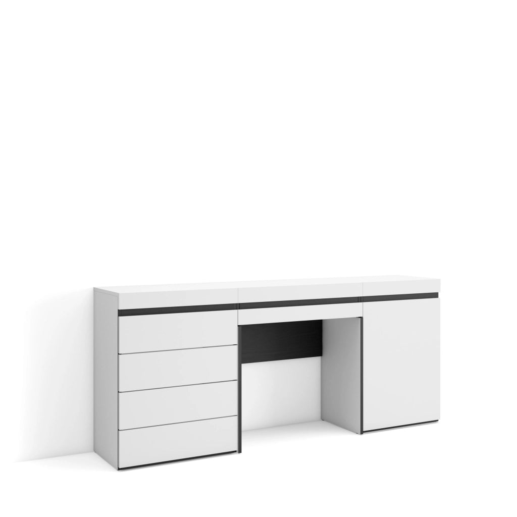 Tavolo da toeletta, 177x35x75cm, Con cassetto, Cassettiera, Bianco RF3453